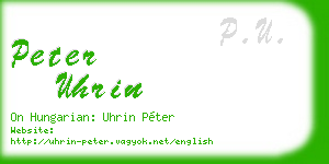 peter uhrin business card