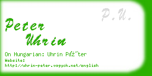 peter uhrin business card